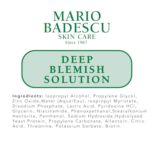 Image of Mario Badescu Deep Blemish Solution, Spot Treatment for Face with Potent Zinc Oxide, Niacinamide and B Vitamins Overnight Treatment Serum that Targets Large Blemishes Under the Skin