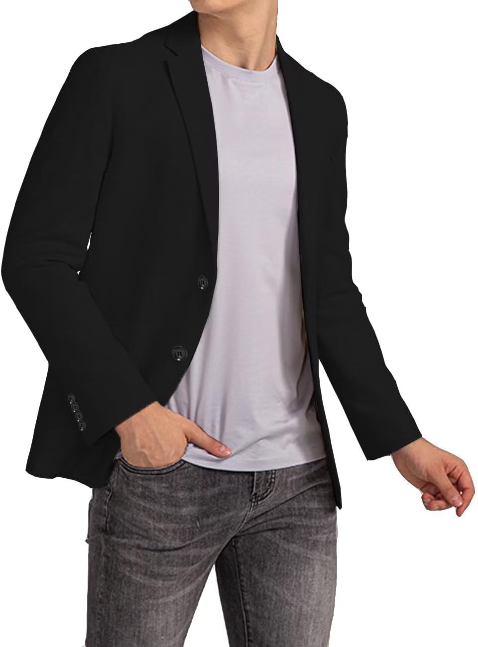 Linen Suit Jacket for Men Slim Fit Suit Jacket for Summer Lightweight Blazer Men 2 Button Sport Coat