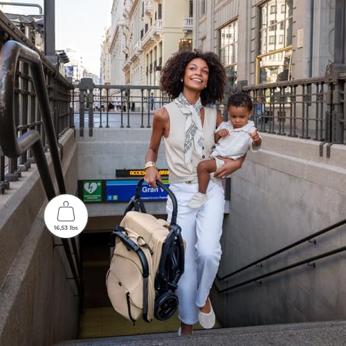 Image of Kinderkraft APINO Lightweight Stroller, Auto Folding, Beige