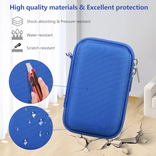 Image of Hard Travel Case for Sony ZV-1F / ZV-1 / ZV-1 II Digital Camera, Vlogger Camera Storage Holder Travel Bag with Zipper Mesh Pocket for Battery Pack, Charging Cable, USB Card, Blue