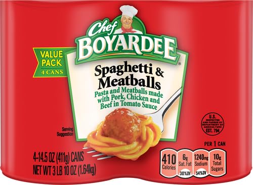 Image of Chef Boyardee Spaghetti and Meatballs, 14.5 Oz Cans (Pack of 24)