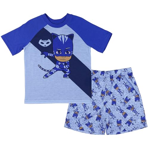 PJ Masks Pajamas Toddler Boys' Power Heroes Short Sleeve and Shorts Sleep Set (Catboy, 5T)
