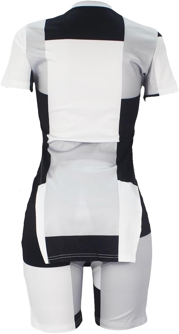 Summer 2 Piece Outfits for Women Short Sleeve Tunic Top and Shorts Tracksuit Set Sexy Slim Fit Lounge Wear - Image 5