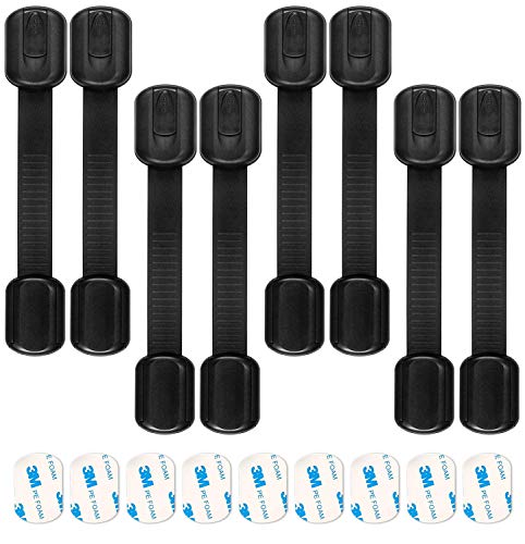 Lot de 8 verrous de sécurité pour enfant SCONELL,Verrous de sécurité pour placard,Sans doigts coincés,Pour placard,tiroirs,four et réfrigérateur,9 pastilles adhésives 3M supplémentaires incluses Cover