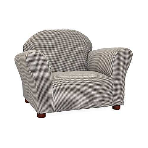 Image of Keet Roundy Gingham Chair for Kids Upholstered Toddler Armchair for Ages 2–5, Sturdy Wooden Frame, Soft Durable Cotton Fabric, Lightweight, Fully Assembled, Ideal for Playrooms, Nurseries & Bedrooms.