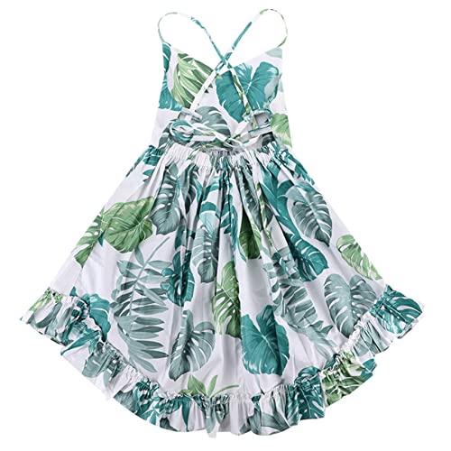Toddler Vintage Floral Girls Strap Dress Summer Casual Cotton Tea Party Beach Sundress2