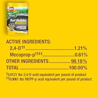 Scotts Turf Builder Weed and Feed3 - Weed Killer Plus Lawn Fertilizer, Controls Dandelion and Clover, Grass Fertilizer For Up To 5,000 sq. ft., 14.29 lbs.