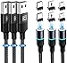 Produktbild CAFELE 3 in 1 Magnet Ladekabel[3 Stück/1,2 M],3A Schnellladung Datentransfer Ladekabel Magnetisch,Nylon Magnetisches USB Kabel für Typ C/Micro USB/1Phone/Huawei/Honor/Samsung Galaxy/Xiaomi/Sony