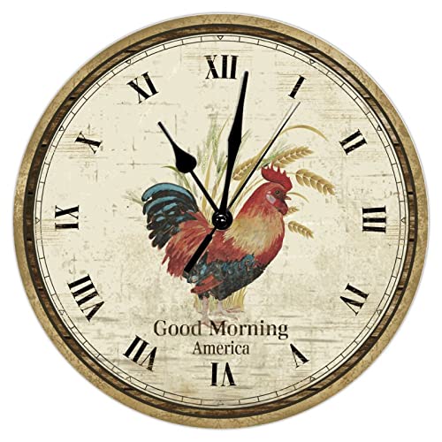 Horloge murale à quartz silencieuse bois déco rustique - 2