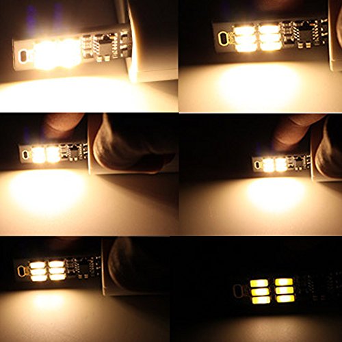Jacobsparts 5Pcs 6 Led Usb Portable Keychain Lamp With Touch Dimming 1W (Warm White 3000K) #TOP4