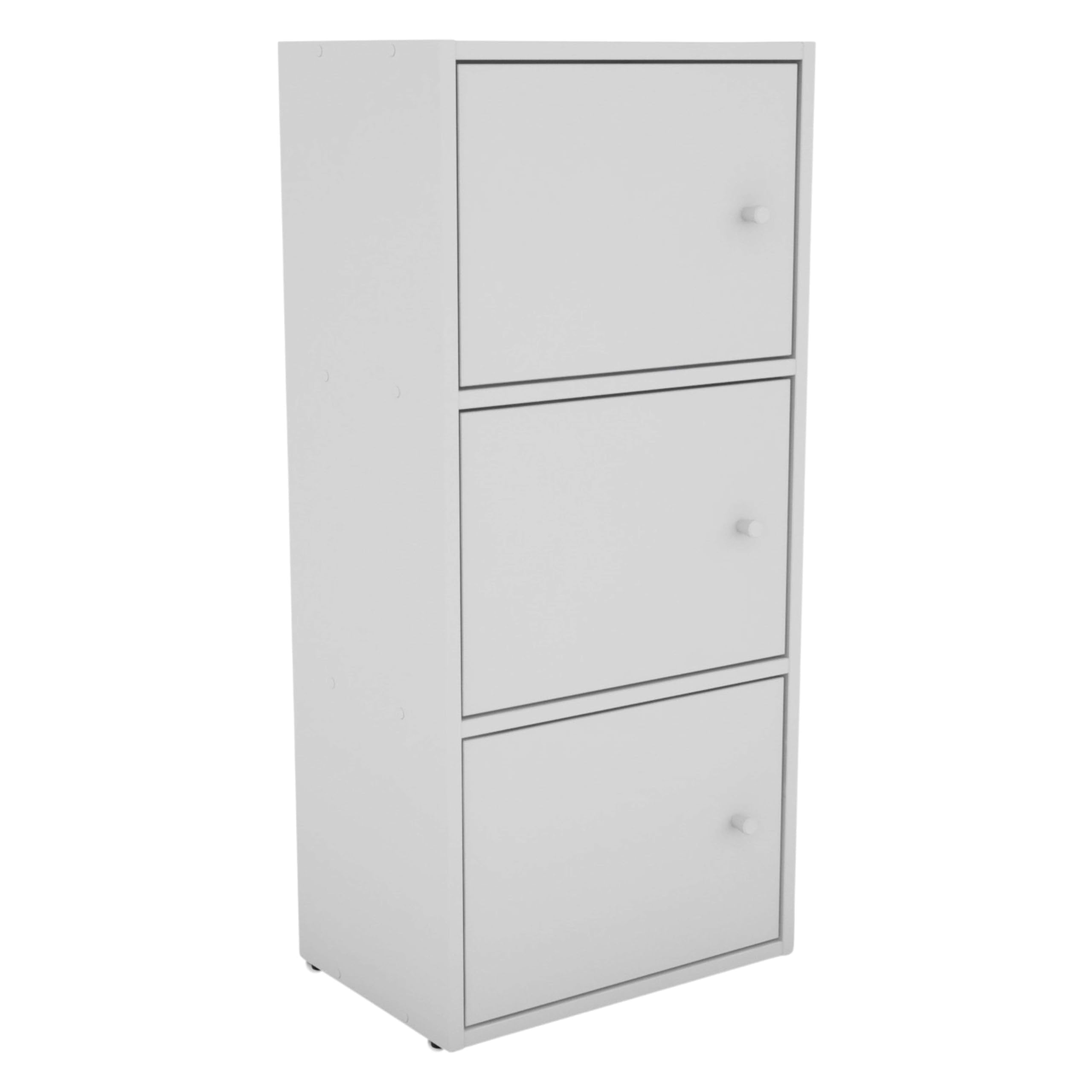 Miroytengo Armario Auxiliar 3 Puertas, Almacenamiento para Salón Comedor Plea Blanco Mate 42x92x29 cm