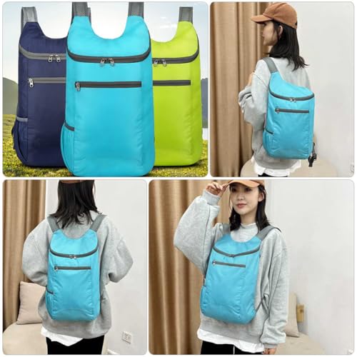 Mochila impermeable plegable para senderismo ligera Sky-blue miniatura 7