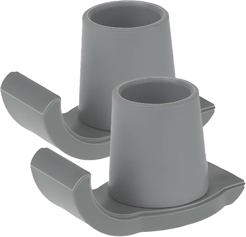 Walker Glide Skis, 2 Pack Universal Fit Walker Feet,Grey | Heavy Duty Rubber Walker Ski for Seniors,Replacement Parts for Walkers,Ski for Walker Legs