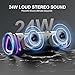 aowoka Bluetooth Lautsprecher mit Licht, 2026 Musikbox Tragbarer Box, Bluetooth 5.4, 30 St, Verbesserter Bass, IPX7 Wasserdicht, Outdoor Lautsprecher für Reisen, Sport, Party, Radfahren