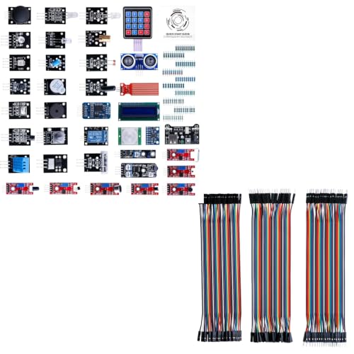 ELEGOO 120pcs Multicolored Dupont Wire & ELEGOO Upgraded 37 in 1 Sensor Modules Kit image 4