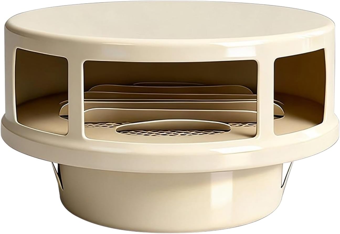 Soffit Air Vent for House Ventilation with Built-in Fine Mesh, Wall Or Ceiling 304 Stainless Steel Round Louvered Grille Cover Vent Hood, HVAC Ventilation Air Vents