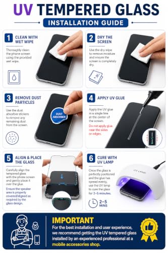 Image of Xynity Ultra Curved UV Tempered Glass for Motorola Edge 60 Pro /Edge 60 (Pack of 2) - Full Curved Screen Coverage with Easy Installation Kit