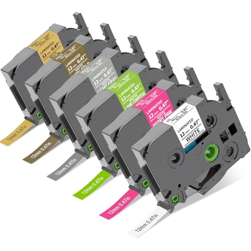 Image of COLORTY Replacement for Brother P-Touch Label Maker Tape TZe 12mm 0.47 Laminated Compatible with Brother P Touch Label Maker PT-D210 PT-H110 PT-D400AD PT-P710BT TZe-231 Pastel Tape Cassette, 6 Pack