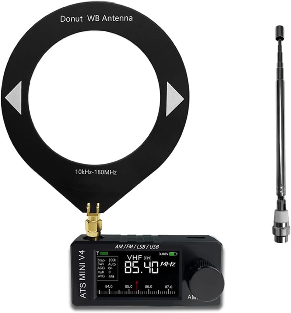 New ATS MINI V4 Mini Radio - SI4732 Pocket Shortwave Radio, Built-in Headphone Amplifier and Hi-Z, AM/FM/LSB/USB Full Band Receiver, DSP Radio with Dual Antenna