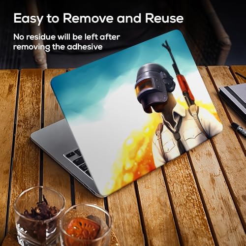 Image of Galaxsia PUBG D1 Top+Wrist Pad Vinyl Laptop Skin /Sticker /Cover Upto 15.6 Inches Laptops Laminated-Removable-HD Quality Compatible for Hp-Dell-Sony-Lenovo-Asus etc.(15x10 Inches)