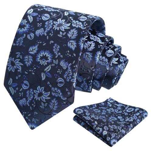 Image of Alizeal Mens 3.15inches Leaf Flower Pattern Tie Set