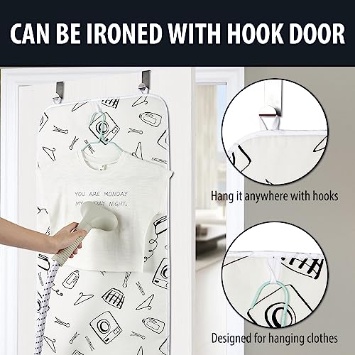 Image of Seiritex Ironing Mat, Portable Ironing Pad 39.4 x 18.9 inch Table Top Iron Board 5 in 1 Travel Ironing Blanket for Washer, Dryer, Counter top, White