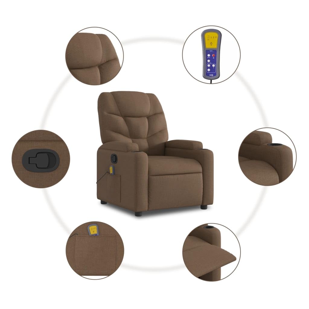ShGaxin Sillón reclinable con Masaje de Tela marrón, Sillón De Relax, Sillon Masaje Relax, Sillon Relax Electrico, Hogar Sillon Relax, Sillones Comodos, Sofa Tantra - 372457