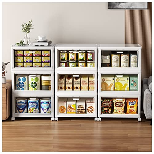 Ctsnslh 26Qt Plastic Storage Bins With Lids For Closet Organizer Large Boxes Clear Storage Containers Collapsible Stackable Storage Box With Door 3 Pack #TOP9