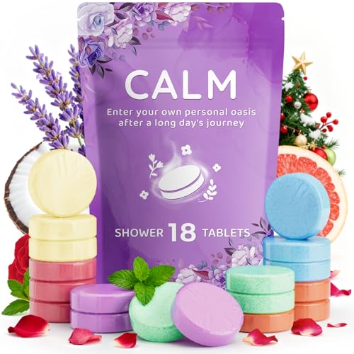 DeckTheHalls 18 Pack Shower Steamers - Shower Bombs with Lavender Mint Rose Coco Sea Grapefruit...