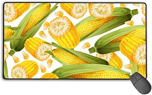 Gaming Mouse Pad Large (15,7 x 29,5 x 0,1 Zoll) Home Office Thanksgiving Corns Mausmatte rutschfeste Schreibtischunterlage mit Anti-Fray-Kanten für