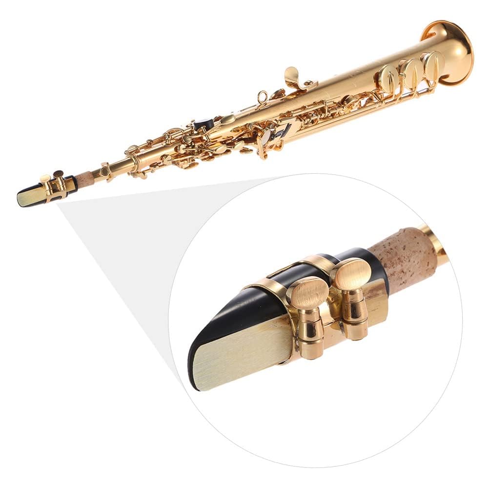 Sassofono soprano dritto in ottone Sib Tuning con guscio chiave intagli custodia rigida guanti kit di pulizia cinghie strumento a fiato