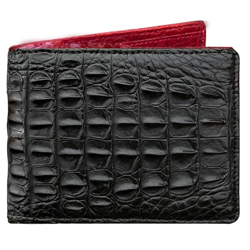 Image of HATA Men Leather Bifold Wallet RFID Blocking Front Pocket Exotic Billfold Handmade Gift For Birthday Wedding Anniversary Father's Day