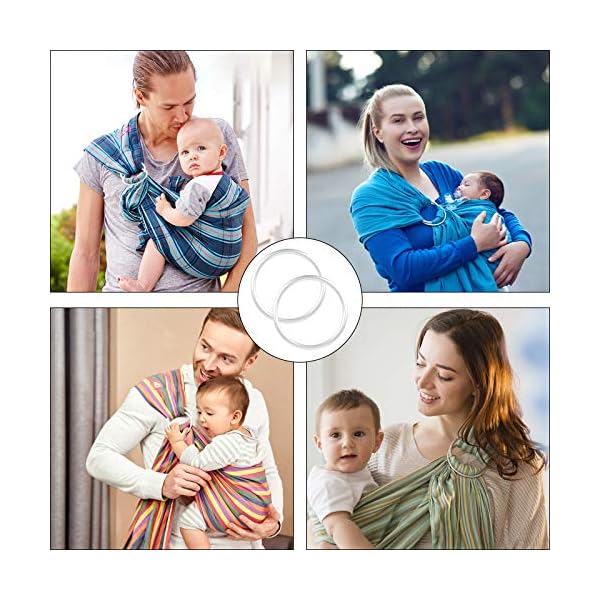 Jubaopen 4 Stück Baby Sling Ringe Trageschlaufen Ringe Baumwolle Wrap Aluminium Ringe Tragegurt für Verwendung Mit… – Bild 8