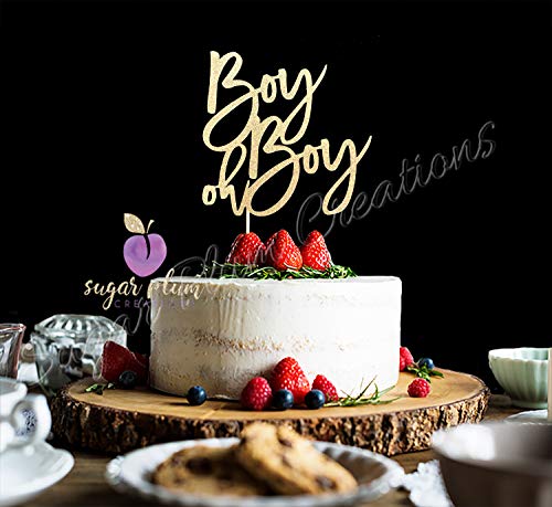 Sugar Plum Creations Boy Oh Boy Baby Shower Cake Topper