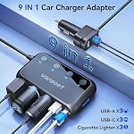 148W 9 in 1 Cigarette Lighter Splitter with Dual PD30W & QC3.0 - Image 3