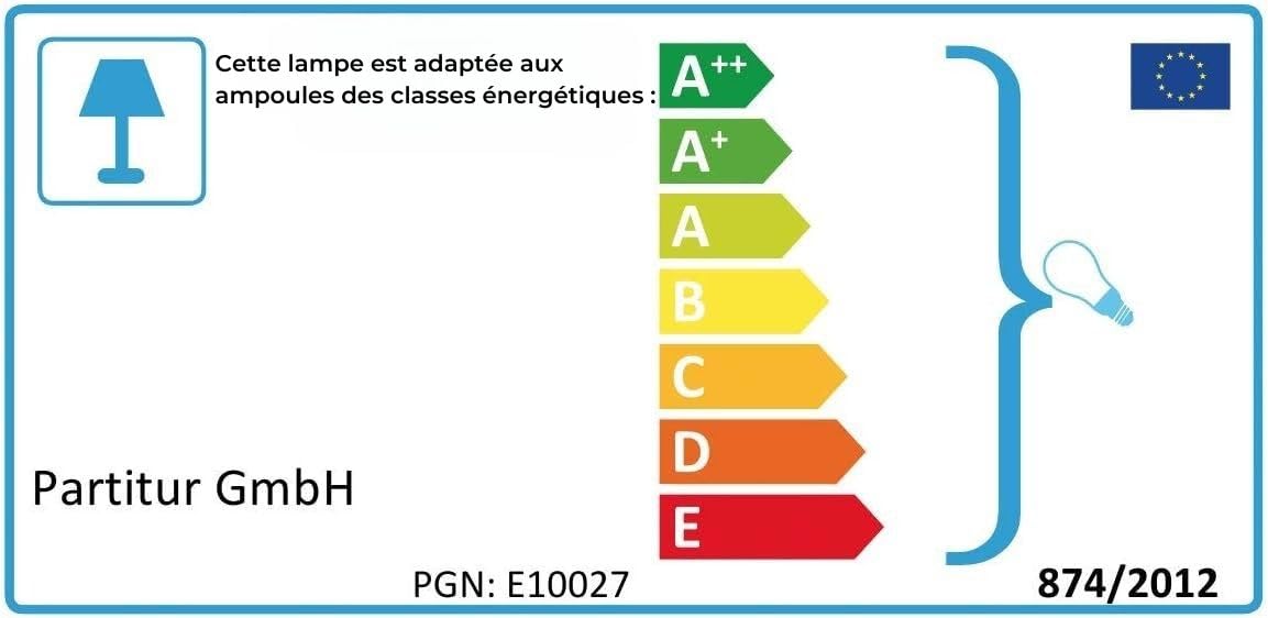 Twister Living plafonnier sans percer, installation facile avec un seul crochet, design breveté, douille E27, finition sable moderne