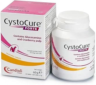 CystoCure FORTE I Complementary Feed & Urinary Tract Supplement for various breeds and sizes of Dogs & Cats - Pack of 30 Tablets