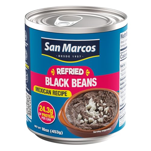 Image of San M. Refried Black Beans, 16 Ounce