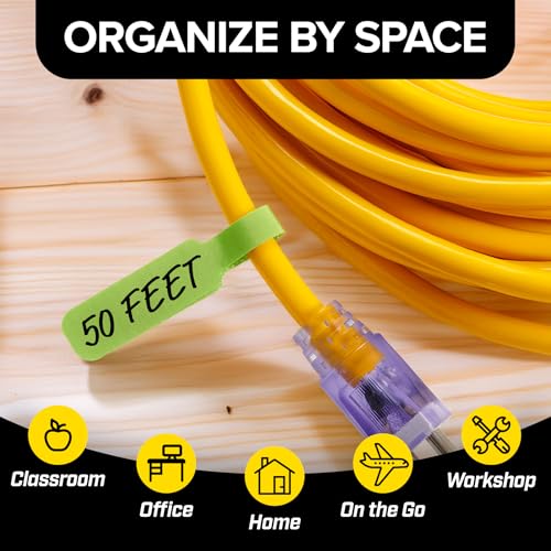 Image of Cable Labels - Wrap-It Storage - Large, Multi-Color (30-Pack) - Colorful Labels for Basement and Office Organizing | Colorful Labels for Basement and Office Organizing