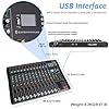 Depusheng DT12 Studio Audio Mixer 12-Channel DJ Sound Controller Interface w/USB Drive for Computer Recording Input, XLR Microphone Jack, 48V Power, RCA Input/Output for Professional and Beginners #2