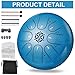 PUJONI Steel Tongue Drum, 6 Inch 8 Notes Percussion Instrument with Music Book, Mallets, Carry Bag, Finger Picks, Gifts for Beginners Musical Education & Adults Relaxation Meditation (Seablue)
