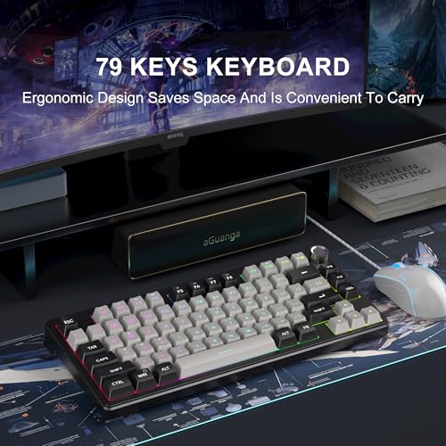 Image of MageGee Mini 60% Gaming Keyboard, RGB Backlit 75 Key Ultra-Compact Keyboard, TS75 Ergonomic Waterproof Mechanical Feeling Office Computer Keyboards for PC, MAC, PS4, Xbox ONE Gamer