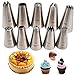 10 sztuk bezszwowych końcówek do lukru ze stali nierdzewnej, duża dysza do wyciskania, narzędzia do dekorowania ciast do piekarnika