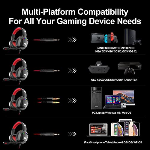 image for IMYB Gaming Headset with Microphone for Pc, Xbox One Series X/s, Ps4, 