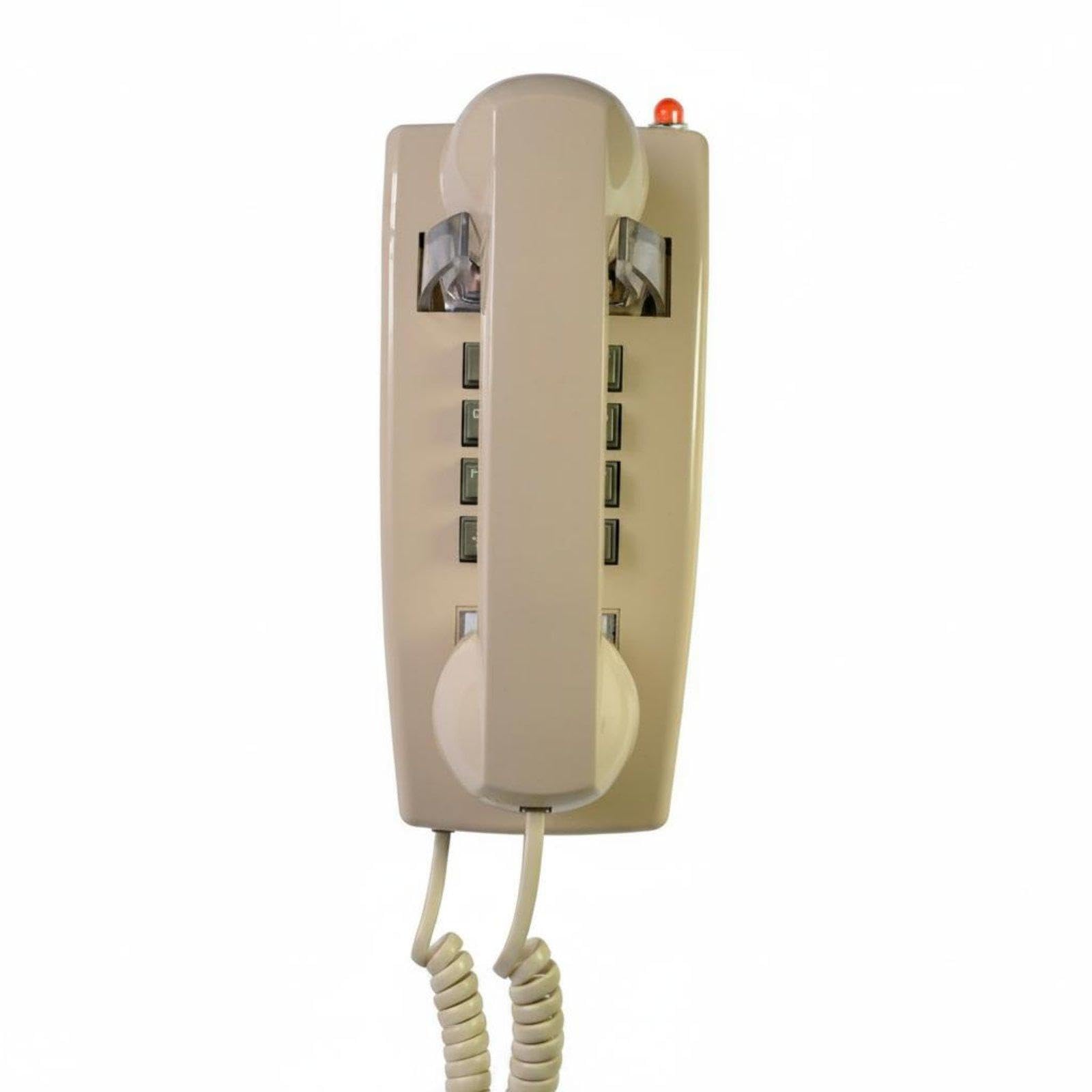 Rotary Dial Wall-Mounted Telephone Metal Bell Chime Retro Fixed Mount Vintage Telephone Model for Washroom, Office, Hotel Beige-image-3