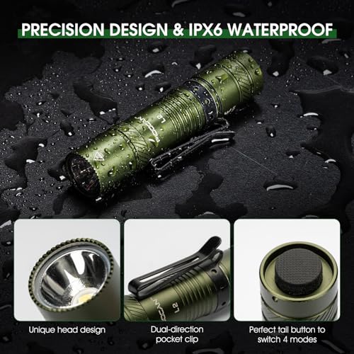Lampe de poche super lumineuse PIOOCAN L2 petite taille verte