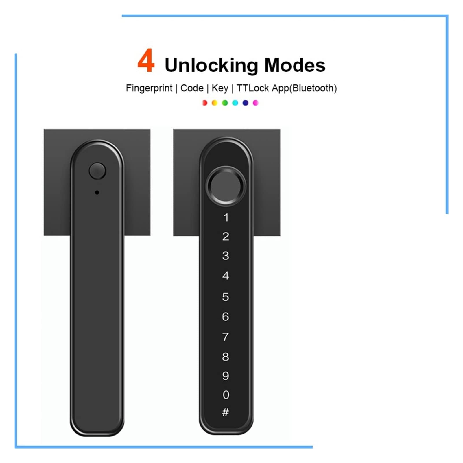 Inteligentny zamek do drzwi, Tt Zamknij Bluetooth Smart Block Zinc Tope Code Blokada 4 w 1 odblokowanie za pomocą odcisku palca/hasło/klawisz/Tuya App(Single lock)