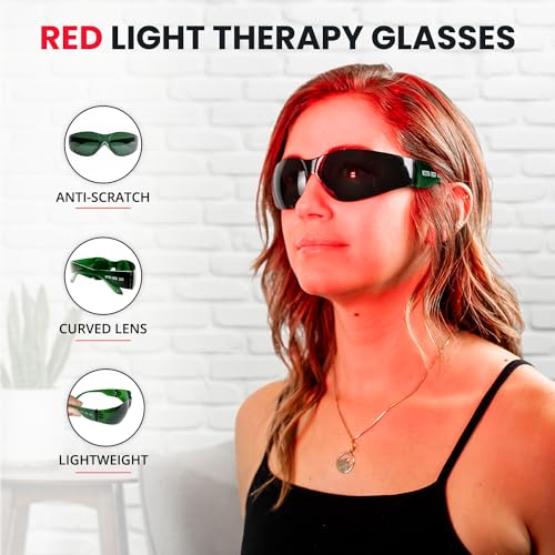 Image of Mito Red Light Therapy Glasses - Eye Protection for Red Light (600nm-900nm) - Goggles