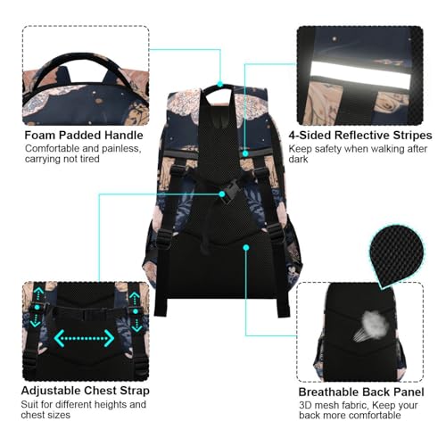 Pink Butterfly Kid's Elementary Middle School Backpack for Son Daughter, Age 6-12 Back to School Backpack Bookbag Schoolbag for Boys Girls4