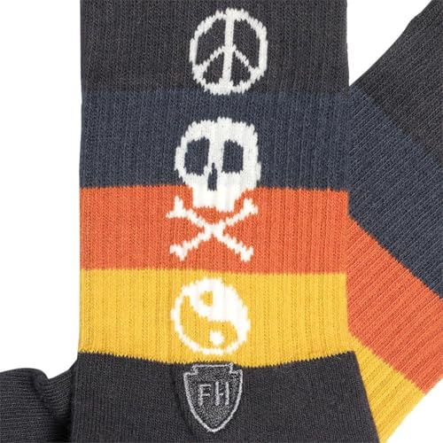 FASTHOUSE Youth Lost Boys Crew Sock (Black/Vintage Gold, One Size)2
